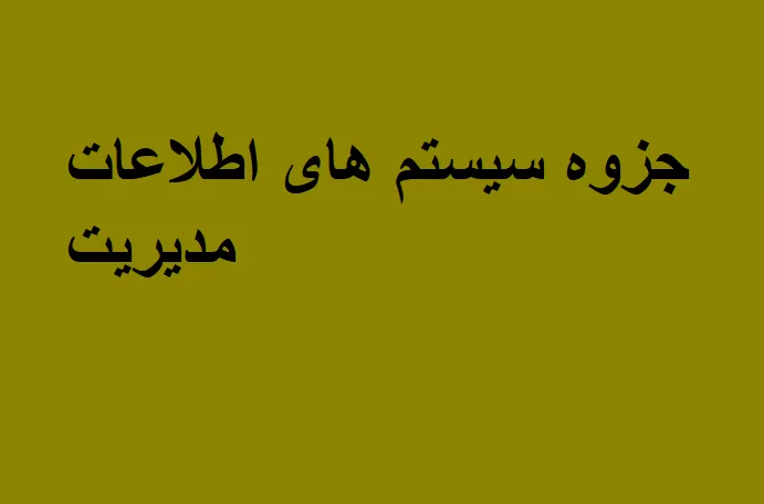 جزوه سیستم های اطلاعات مدیریت